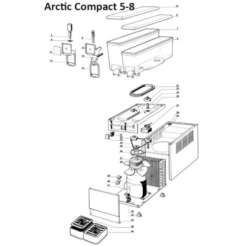 Ausgabehebel UGOLINI, rot - Arctic Compact 5-8-12-20 - Version für Ausgabeschlauch