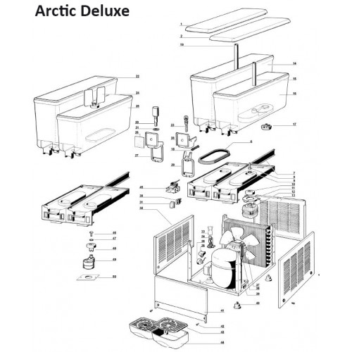 Ausgabehebel UGOLINI, rot - Arctic Compact 5-8-12-20 - Version für Ausgabeschlauch