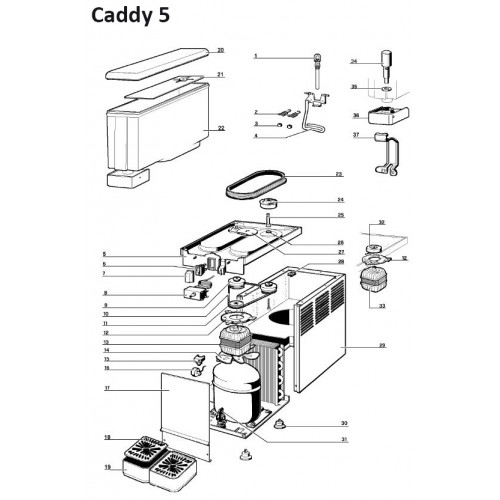 Tap handle UGOLINI, red - L-shape - Caddy 7-10