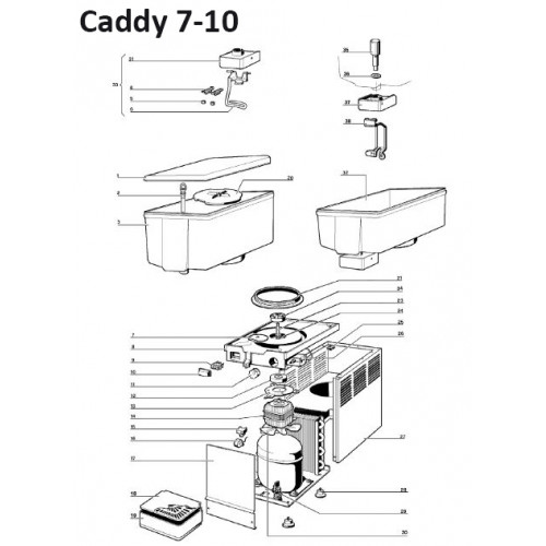 Behälterdeckel UGOLINI, Caddy 7-10 - abschließbar
