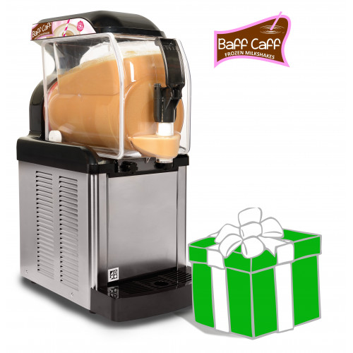 Frozen Milkshake-Maschine PREMIUM 1 x 5 Liter schwarz, inkl. Milch-Shake Starterpaket im Wert von über 149,- Euro
