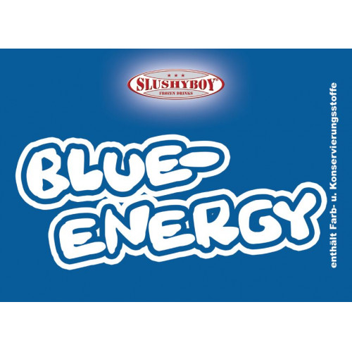 Flavour Sticker blue energy (German), Waterproof, reusable, 105 x 75 mm