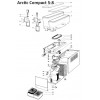 Ausgabehebel UGOLINI, rot - Arctic Compact 5-8-12-20 - Version für Metallkolben