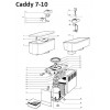 Tap handle UGOLINI, red - L-shape - Caddy 7-10