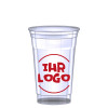 RPET Cups 200 ml with individual customer logo; 50 pieces per stack